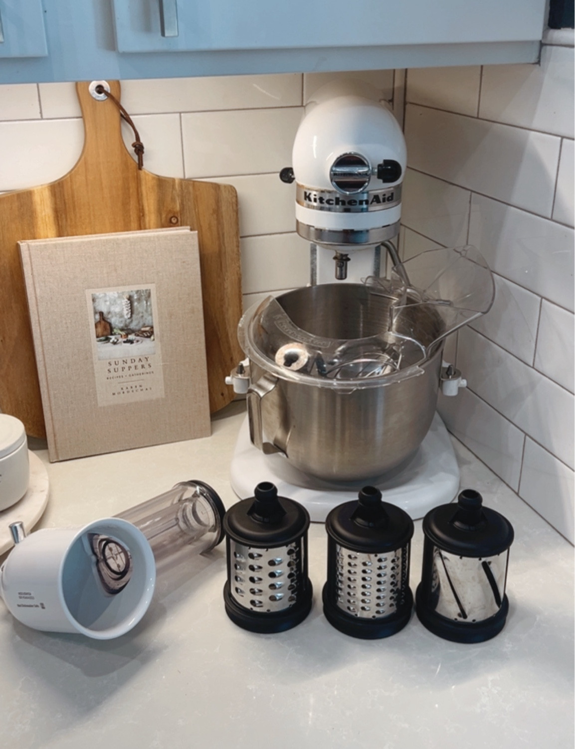 Kitchen Aid fresh prep shredder and slicer & Kitchen Aid mixers. 