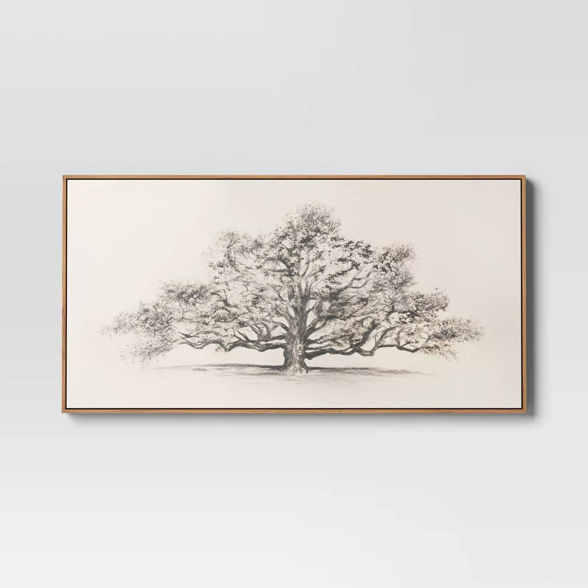 47" x 24" Pen and Ink Tree Framed Wall Canvas - Threshold™: Digital Art Nature Scene, Polystyre... | Target
