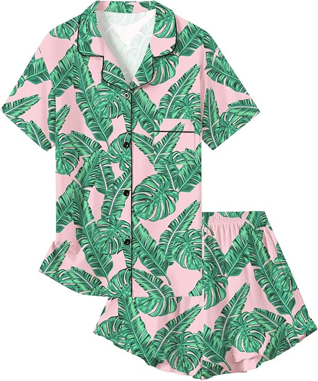 Amazon.com: Schbbbta Pajamas for Girls Ruffle Button Up Sleepwear 2 Piece Pjs Set Soft Loungewear... | Amazon (US)