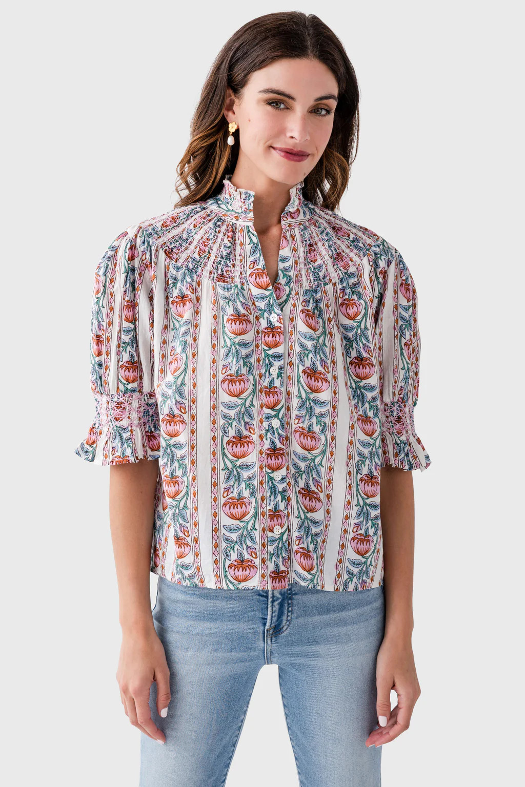 THML Floral Button Up Top | Social Threads