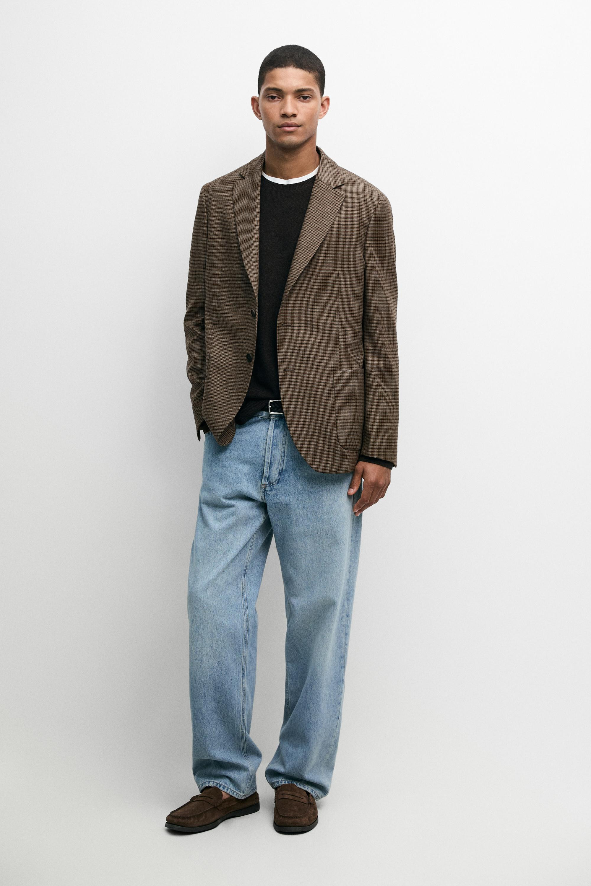 100% wool houndstooth blazer | Massimo Dutti UK