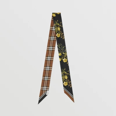 Montage Print Silk Skinny Scarf | Burberry (US)