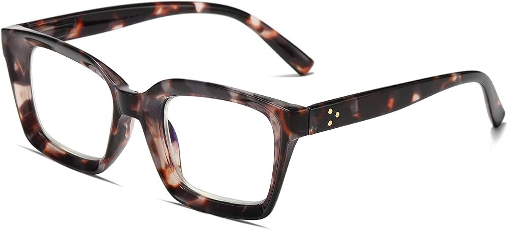Hubeye Retro Oversized Large Frame Reading Glasses for Women Men Black Square Fashion Bold Style ... | Amazon (UK)