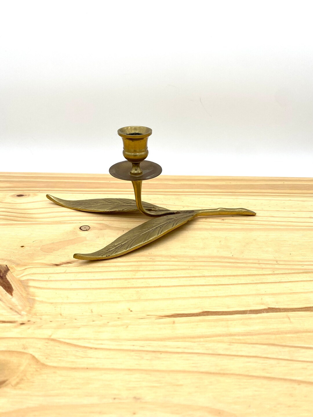 Vintage Mid Century Modern Metal Brass Leaf Candle Holder / Modern Retro Metal Tabletop Holiday D... | Etsy (US)