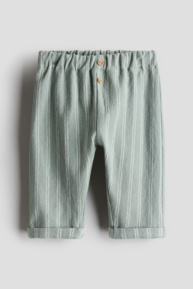 Cotton Terry Joggers - Light beige/striped - Kids | H&M US | H&M (US + CA)