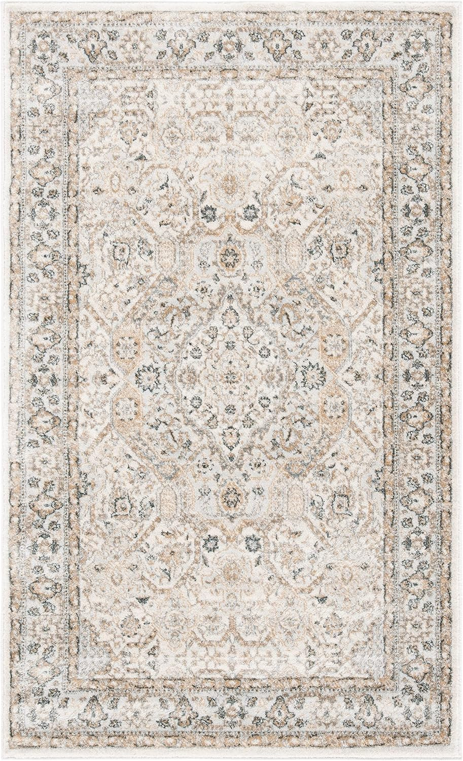 SAFAVIEH Isabella Collection Accent Rug - 2'2" x 5', Cream & Beige, Oriental Design, Non-Shedding & Easy Care, Ideal for High Traffic Areas in Entryway, Living Room, Bedroom (ISA916B) | Amazon (US)