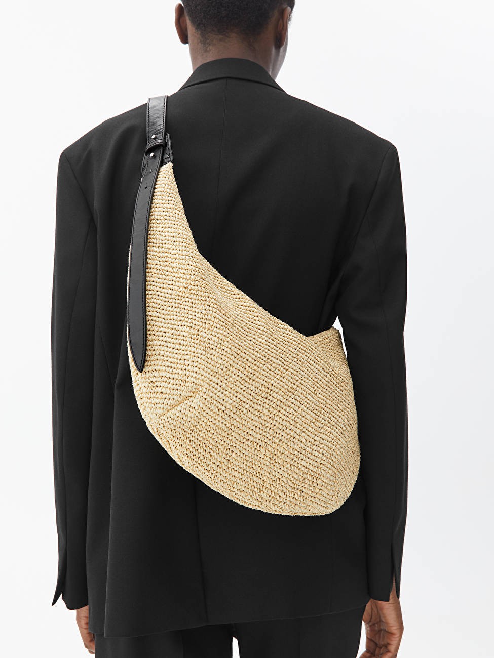 Strohtasche mit Lederbesatz | ARKET (EU)