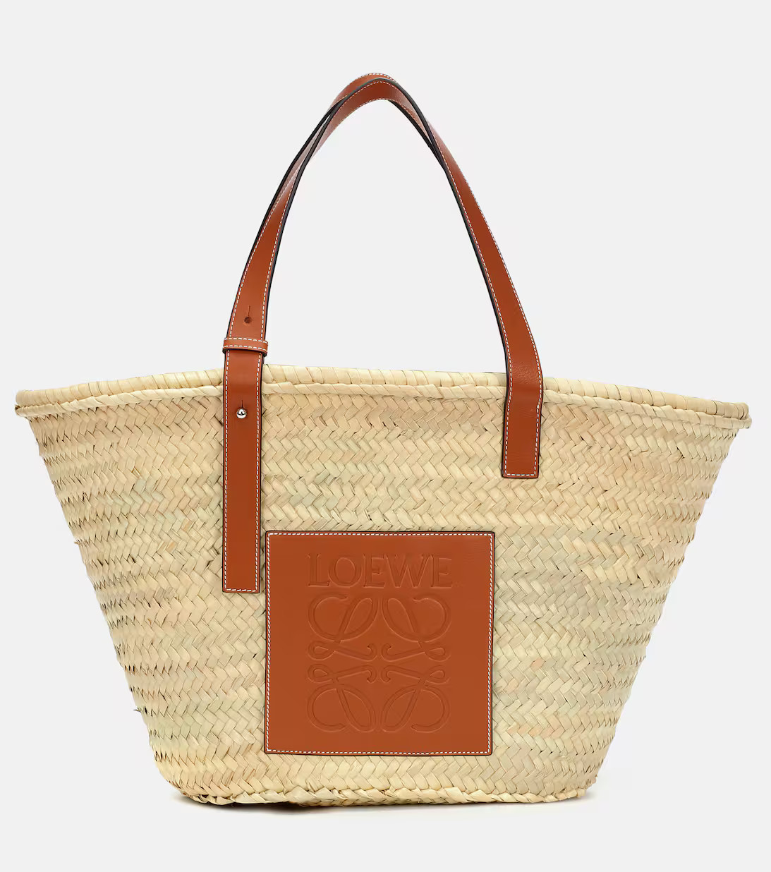 Large leather-trimmed basket tote | Mytheresa (INTL)