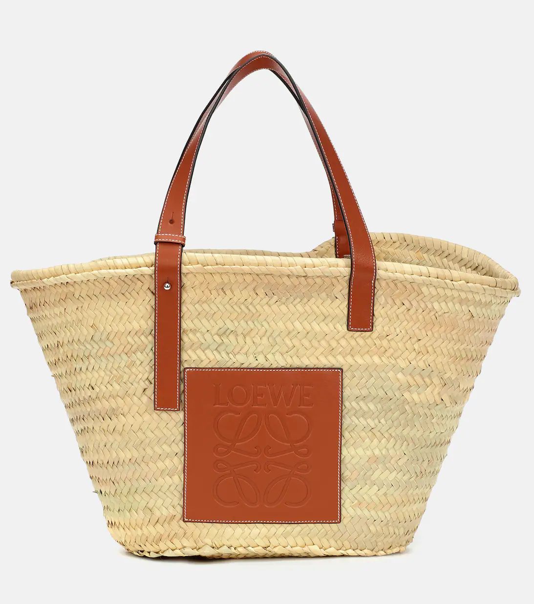 Large leather-trimmed basket tote | Mytheresa (INTL)