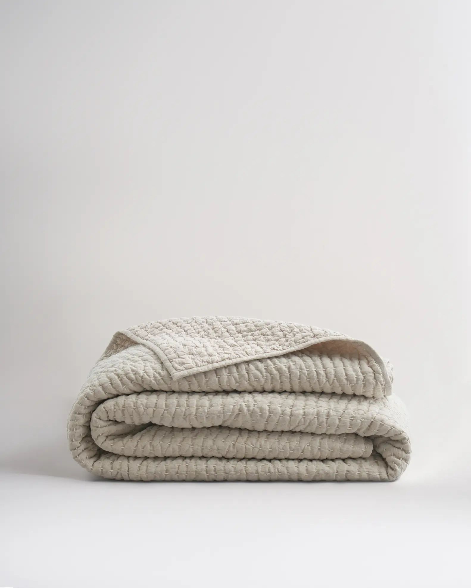 European Linen Cotton Stitch Quilt | Quince
