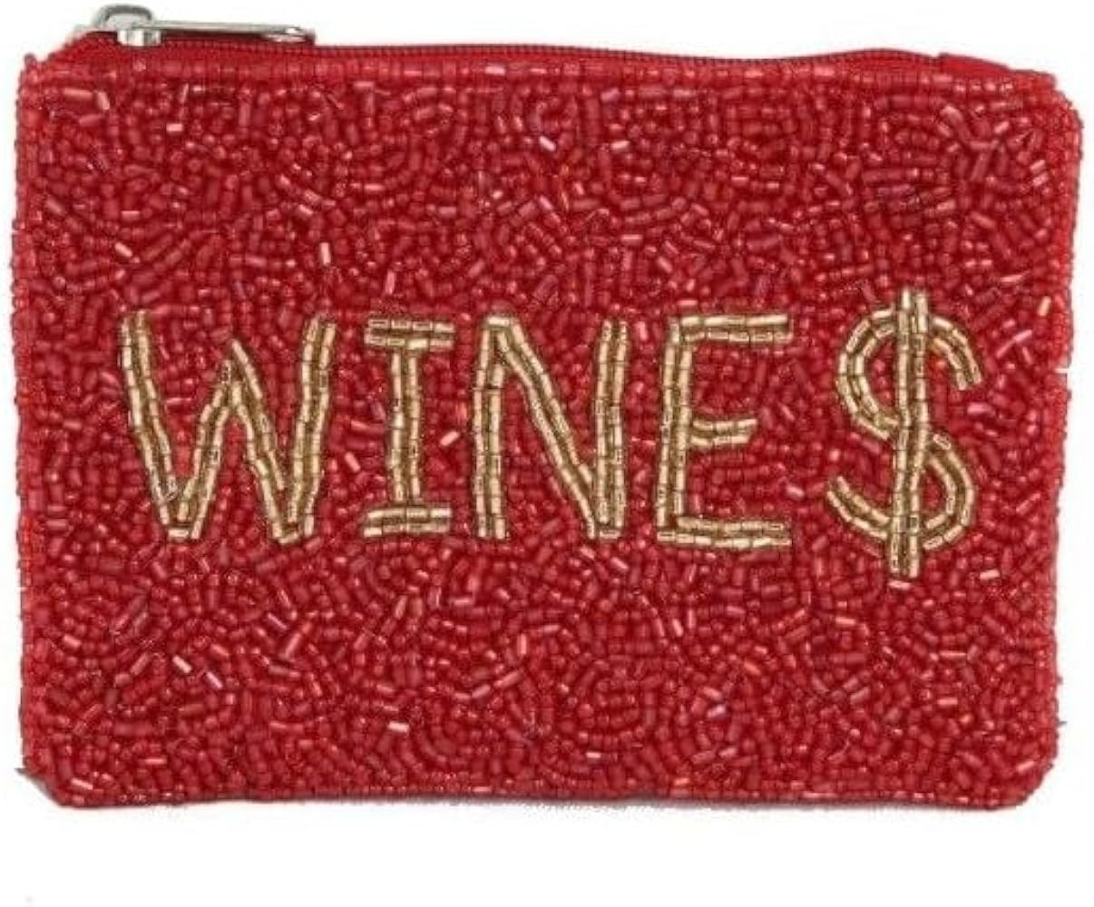 Beaded Wine Money Coin Pouch Coin Purse Beaded by Nima Accessories | Amazon (US)