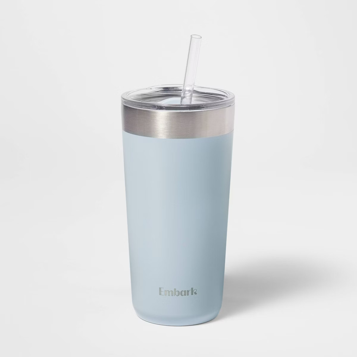 20oz Stainless Steel Straw Tumbler Light Blue - Embark™ | Target