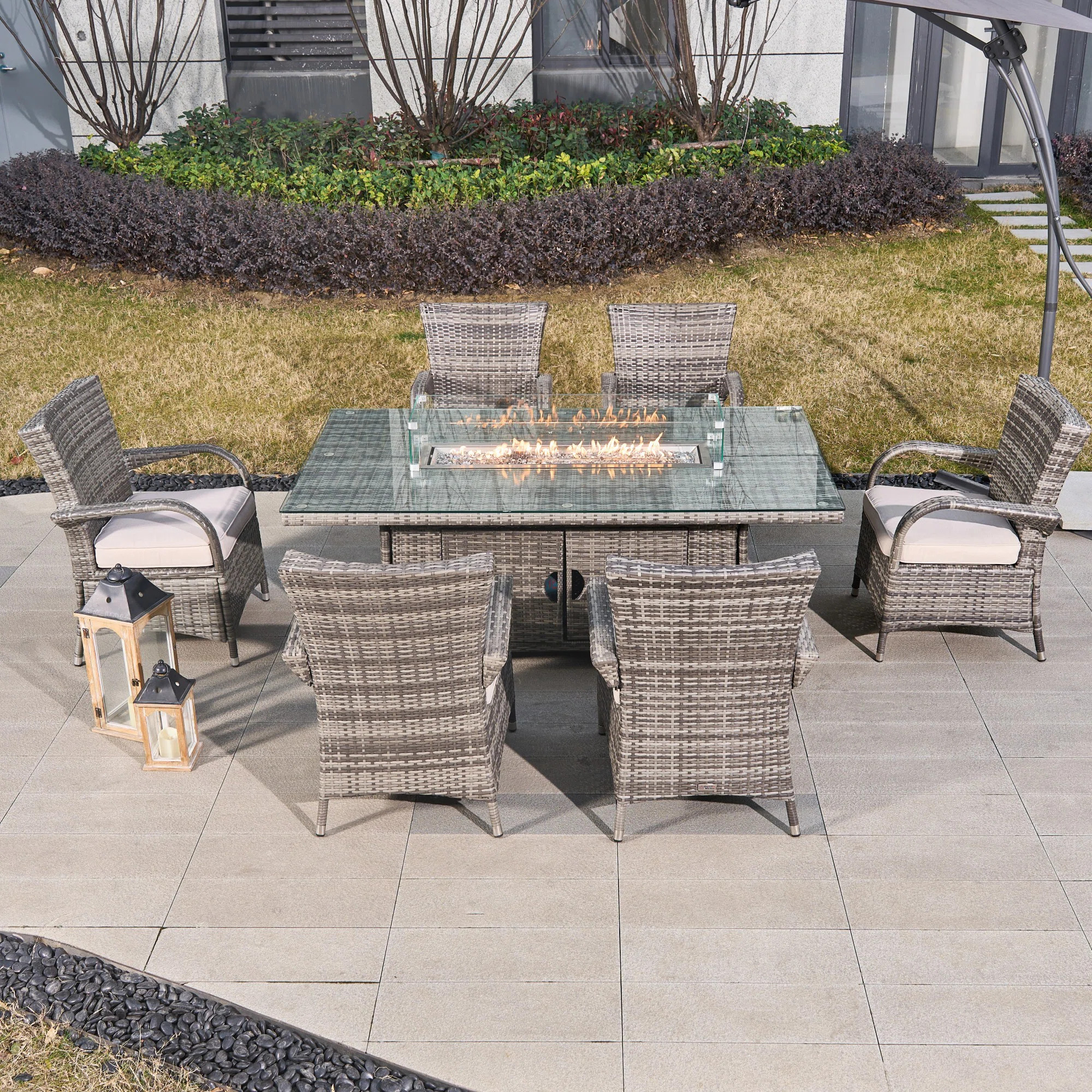 6 - Person Rectangular Outdoor Dining Set With Cushions | Wayfair North America