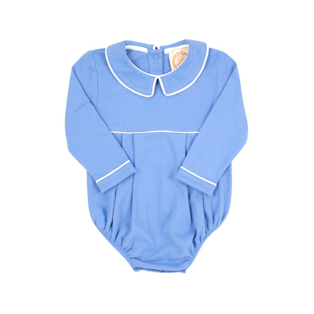 Long Sleeve Bradford Bubble - Barbados Blue with Worth Avenue White | The Beaufort Bonnet Company