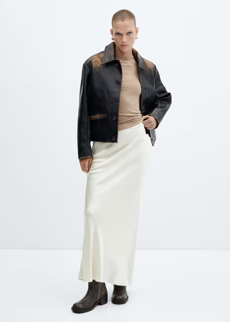 Round-neck long-sleeved t-shirt | MANGO (US)