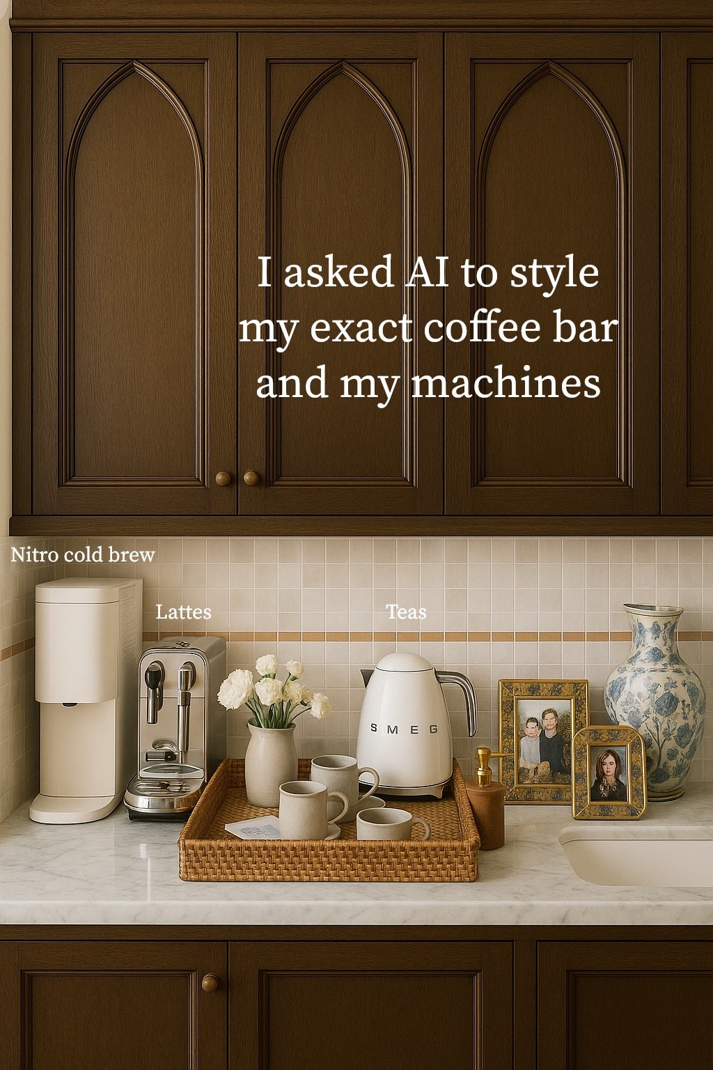 I got Baxter a Cumulus nitro cold brew machine for Christmas and so I asked GPT how to style my coffee bar with my new addition. I uploaded a picture of my real bar and asked it to give me a picture of it styled with only and exactly my items. Pretty good, huh? 
Pretty excited about that cold brew! 

#LTKGiftGuide #LTKHoliday #LTKmorningroutine