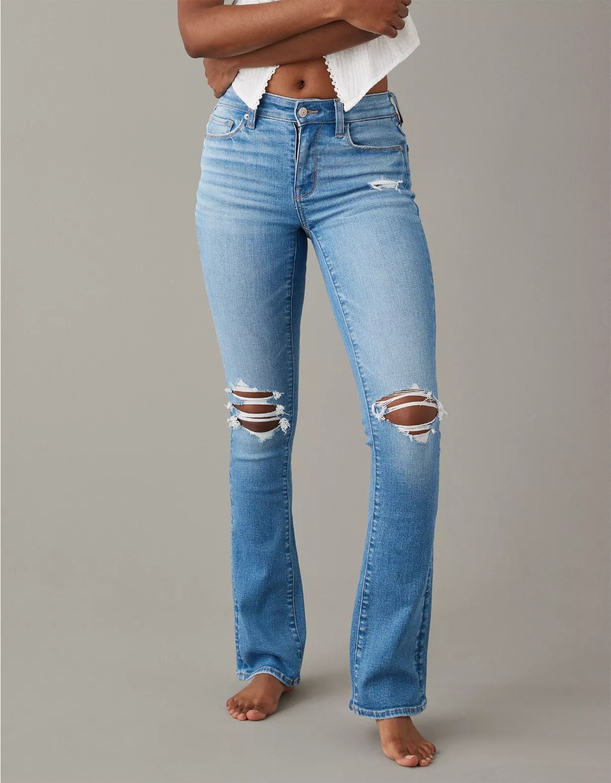 AE Stretch High-Waisted Skinny Kick Jean | American Eagle Outfitters (US & CA)