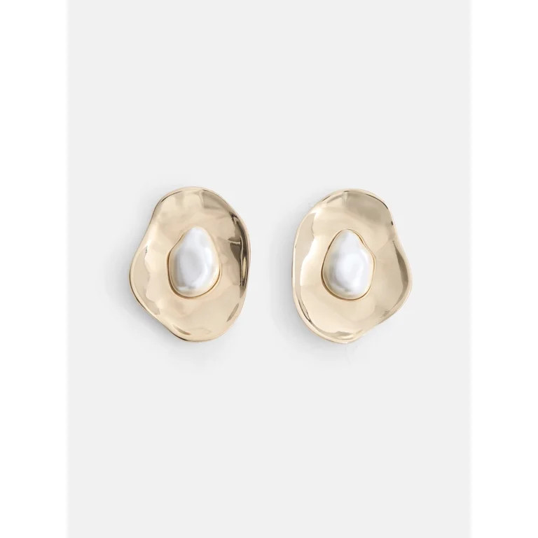 Scoop Women\u2019s Faux Pearl Stud Earrings, 1 Pair | Walmart (US)