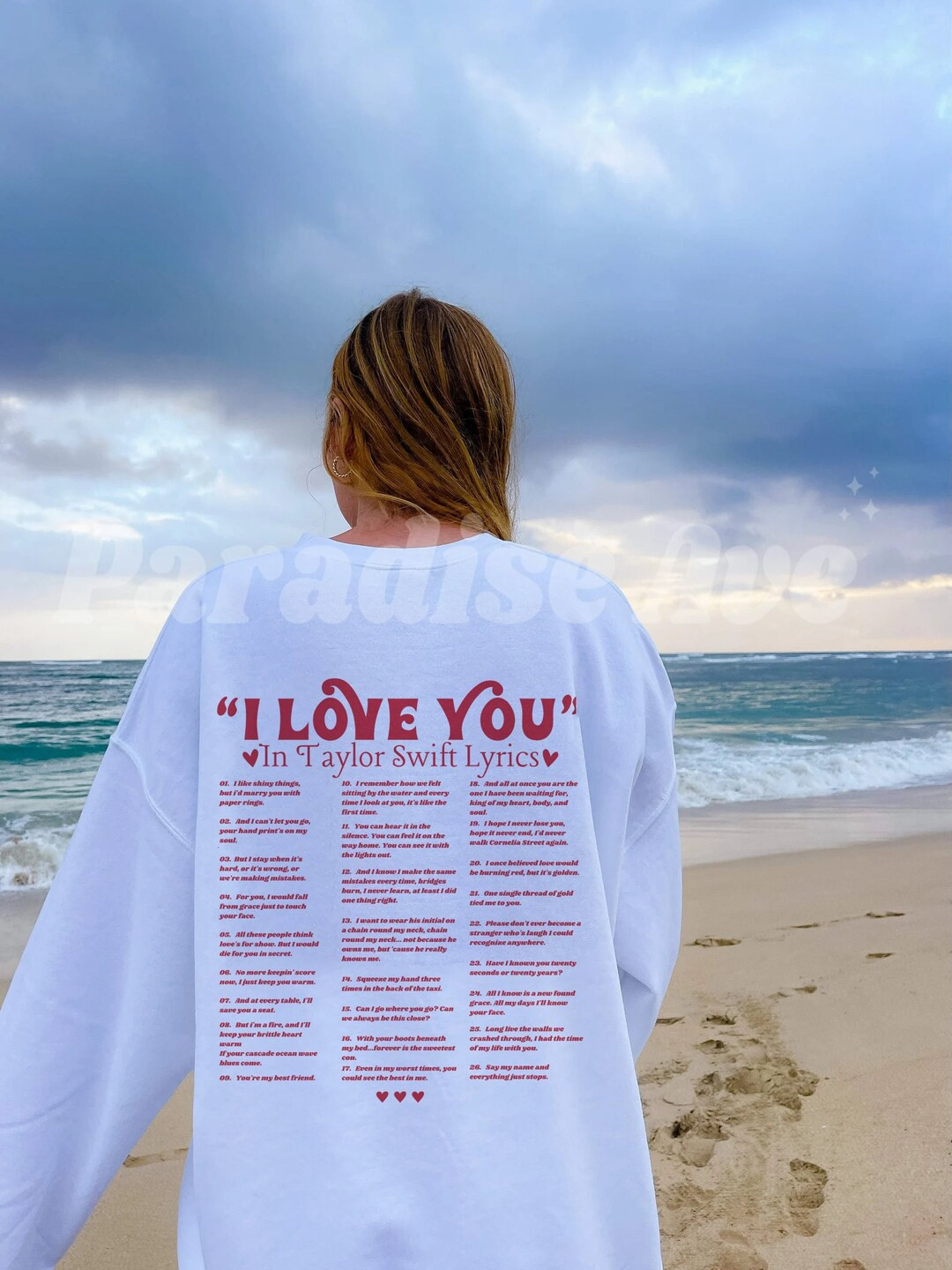 I Love You TS Lyrics Crewneck Sweatshirt TS Midnight Merch - Etsy | Etsy (US)