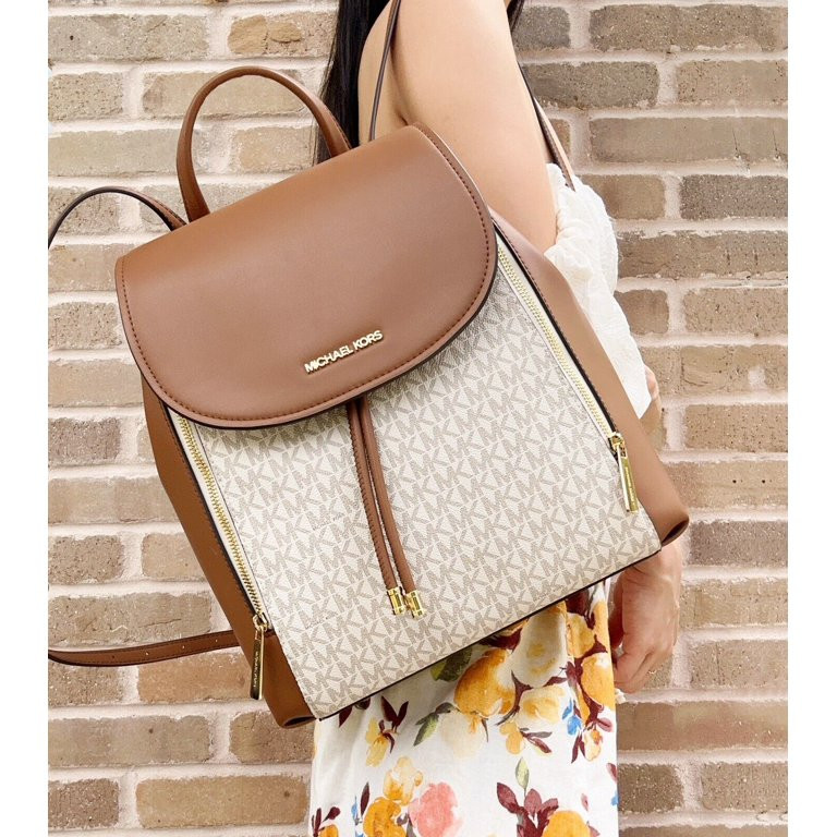 Michael Kors Phoebe Medium Backpack Drawstring School Bag Vanilla MK Signature | Walmart (US)