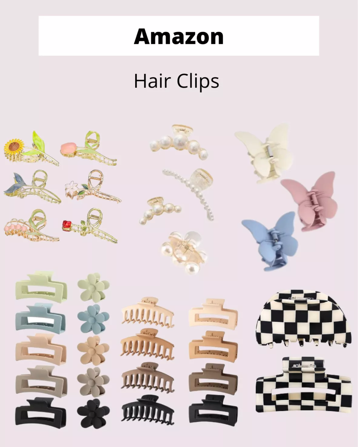 8 Colors Lolalet Strong Hold Hair Claw Clips, 2 Styles Nonslip