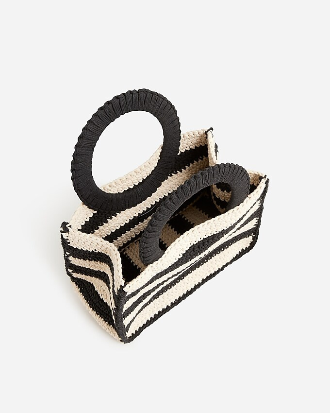 Hand-crocheted rectangle bag in stripe | J. Crew US
