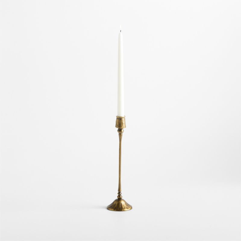 Luce Small Brass Taper Holder 12 | Crate & Barrel