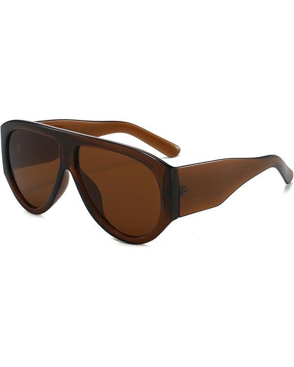 LJCZKA Oversized Square Sunglasses for Women Men 70s Retro Pilot Sunglasses Vintage Wrap Around C... | Amazon (UK)