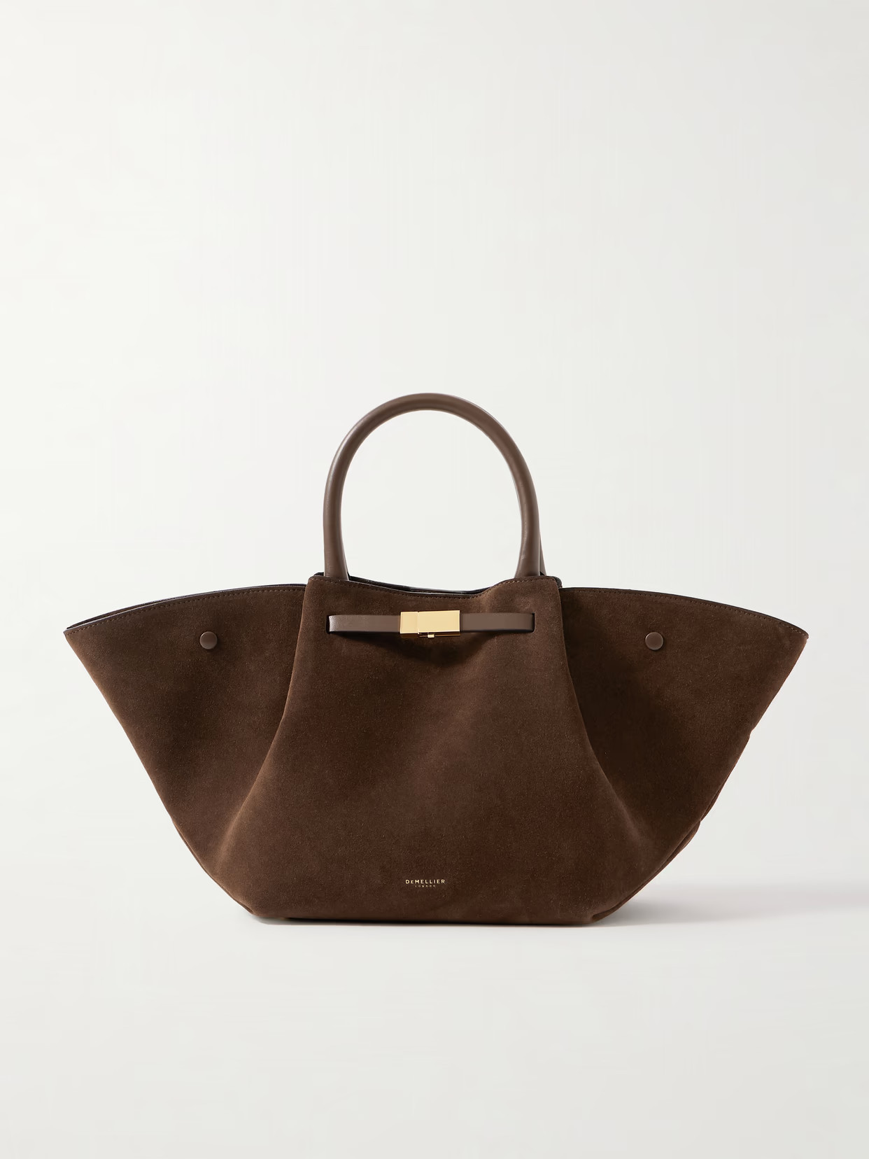 DeMellier - New York Midi Suede Tote - Brown | NET-A-PORTER (US)