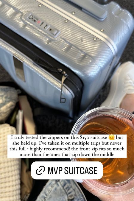 I truly tested the zippers on this $150 suitcase 🫠 but she held up. I've taken it on multiple trips but never this full - highly recommend! the front zip fits so much more than the ones that zip down the middle

#LTKItBag #LTKGiftGuide #LTKTravel