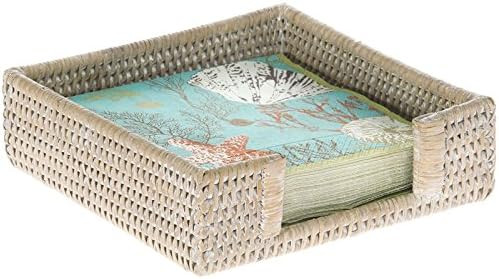 KOUBOO La Jolla Rattan Luncheon Paper Napkin Holder, White Wash | Amazon (US)