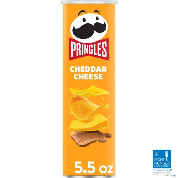 Pringles Cheddar Cheese Naturally Flavored Potato Crisps Chips, 5.5 oz, Can | Walmart (US)