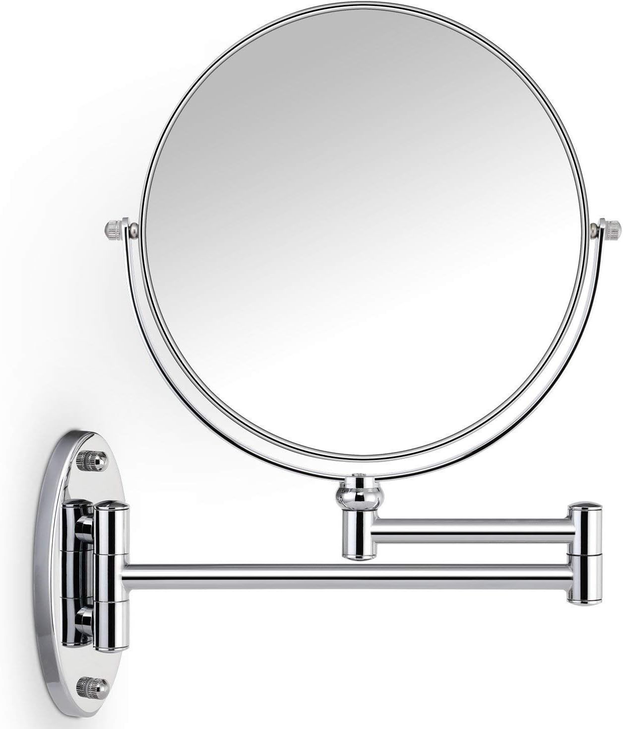 Miusco Wall Mounted Makeup Mirror, Premium 10X Magnifying 8'' Two-Sided Bathroom Vanity Mirror, E... | Amazon (US)