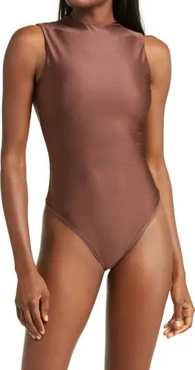 Disco Mock Neck Sleeveless Thong Bodysuit | Nordstrom