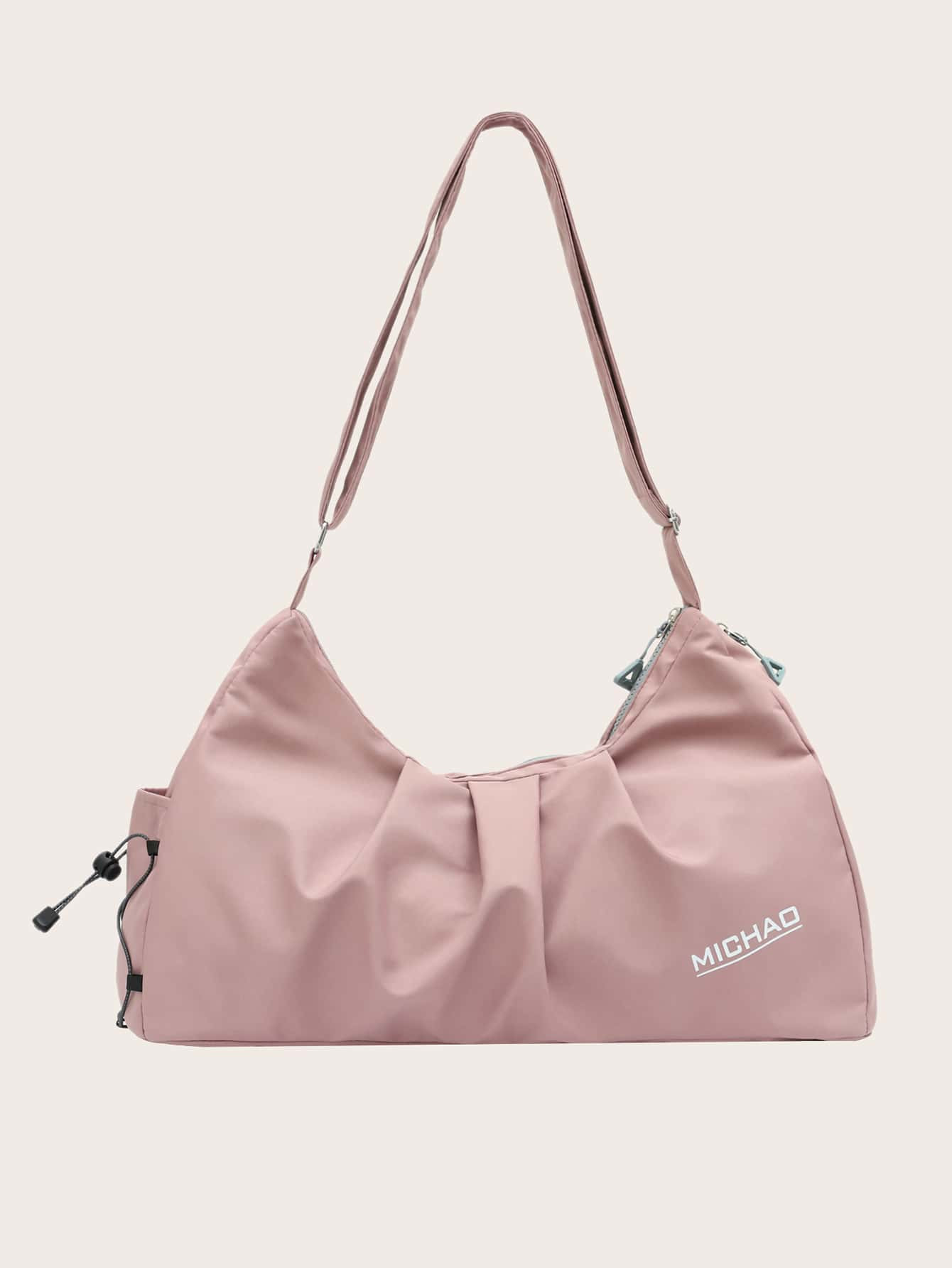 Solid Color Shoulder Gym Bag With Shoe Compartment Waterproof Pocket | SHEIN