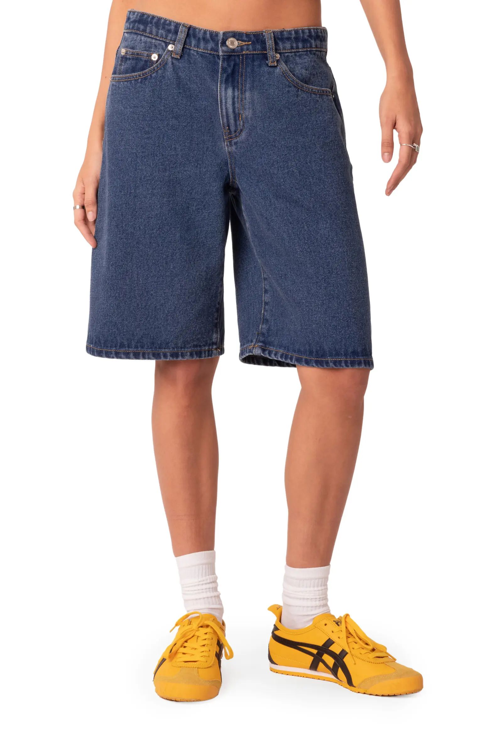 EDIKTED Oversize Low Rise Denim Bermuda Shorts | Nordstrom | Nordstrom