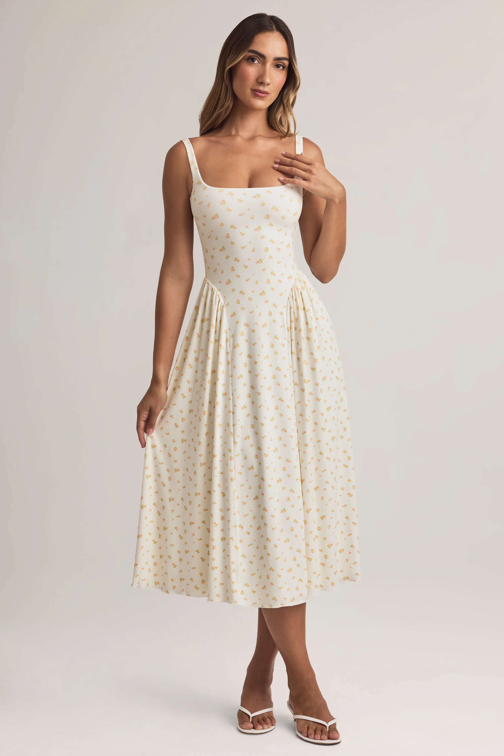 Modal A-Line Midaxi Dress in Floral Print | Oh Polly