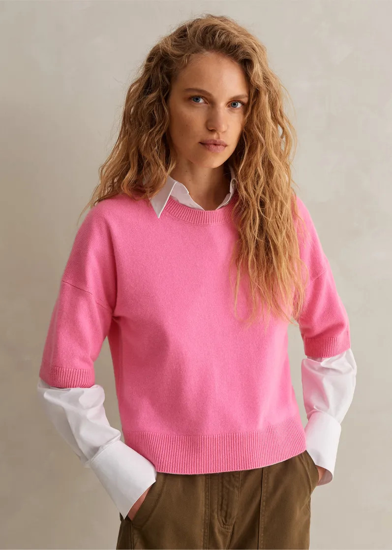 Cashmere Relaxed Crop Tee | ME+EM Global (Excluding US)