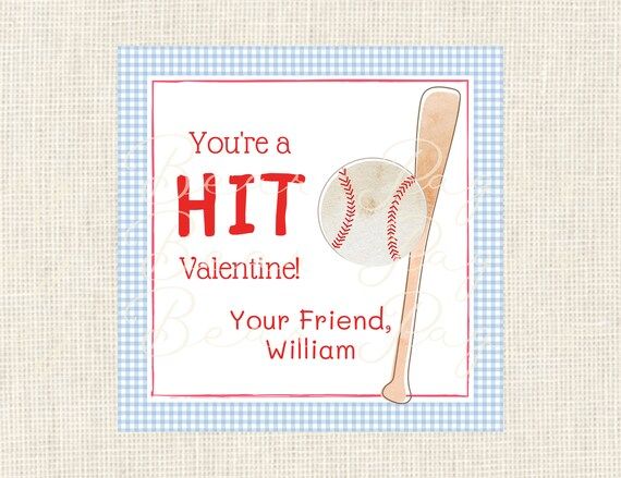 Valentine Tags or Stickers Baseball Class / Set of 25 / | Etsy | Etsy (US)