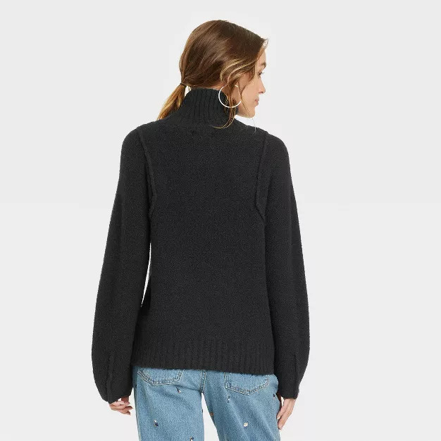 Women's Mock Turtleneck Seam Front Pullover Sweater - Universal Thread™ | Target