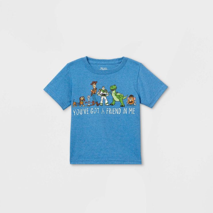 Toddler Boys' Toy Story 'Friend In Me' Short Sleeve Graphic T-Shirt - Blue | Target