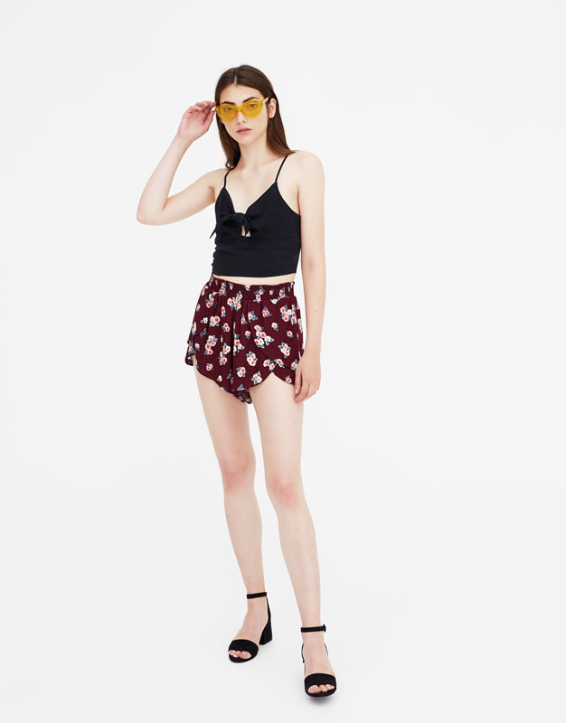 Crop top nœud devant uni | Pull & Bear FR