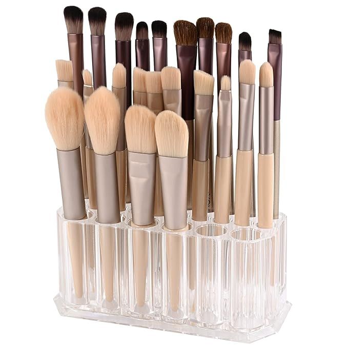 Acrylic Makeup Brush Holder, Nail Polish Organizer, Clear Brushes Beauty Organizers and Cosmetic ... | Amazon (US)