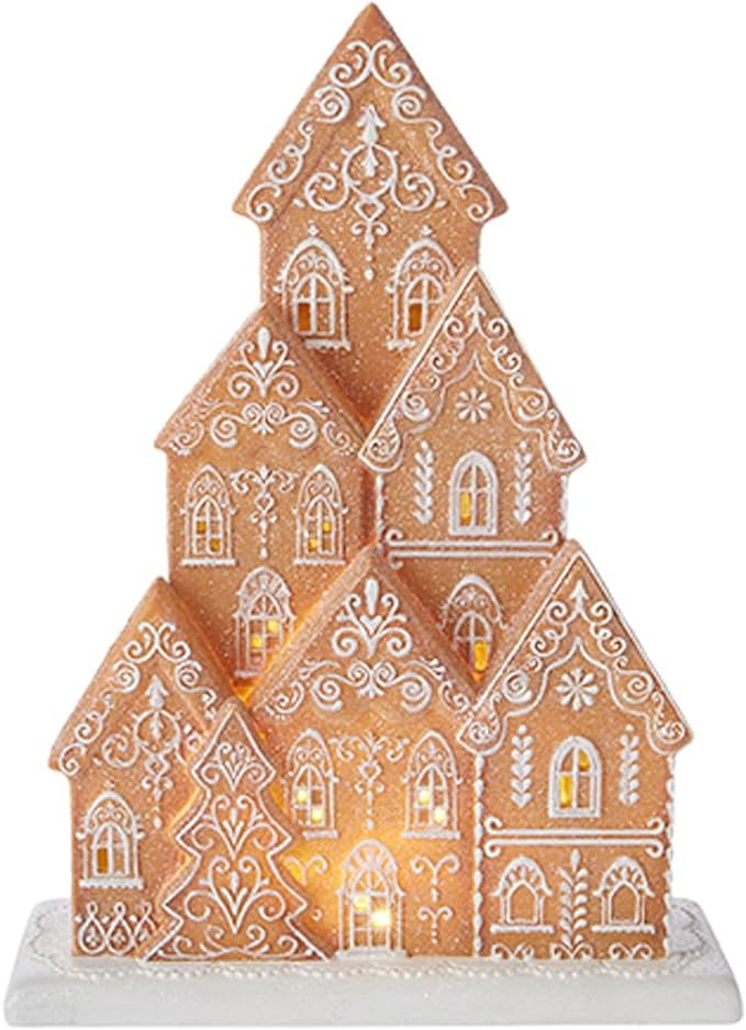 One Holiday Way 16-Inch Light Up Faux Gingerbread House Display Figurine w/Elegant White Icing ... | Amazon (US)