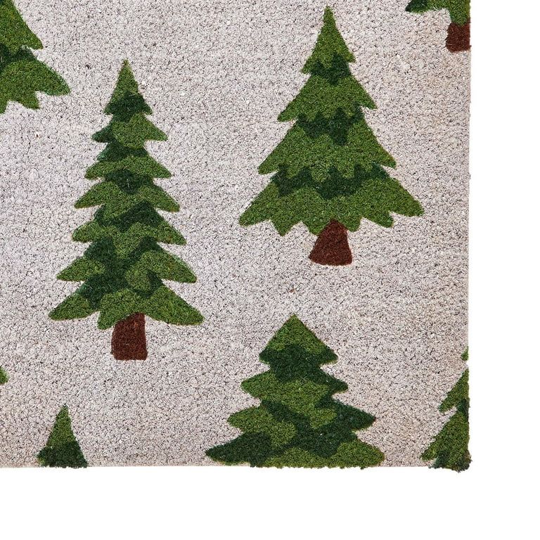 My Texas House Christmas Trees Green Holiday Outdoor Non-Slip Coir Doormat, 18" x 30" | Walmart (US)