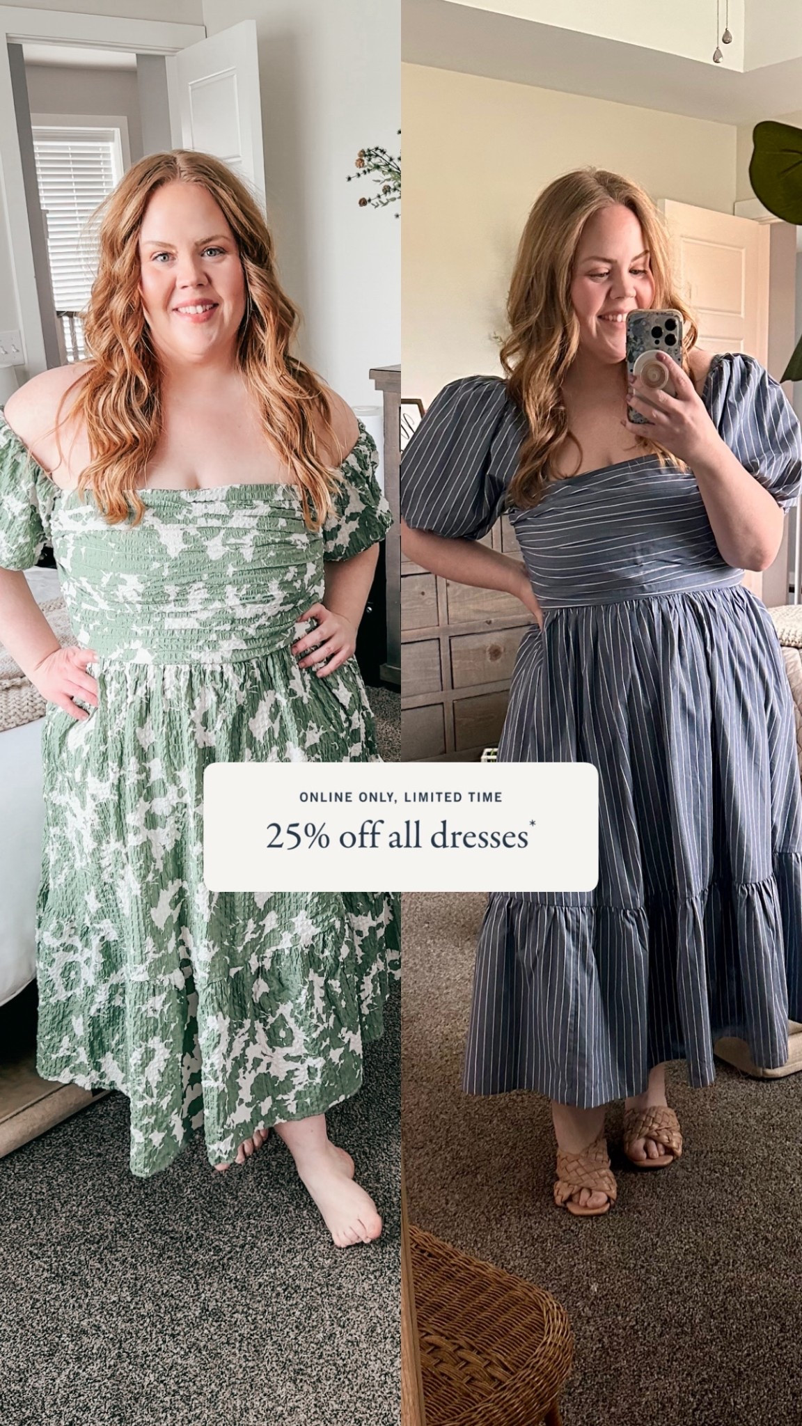 25% dresses at Abercrombie right now! i love the Emerson collection. Extra 25% off with the code AFLTK

Wearing an XL in the green, L in the blue.

#LTKWedding #LTKSpringSale #LTKMidsize