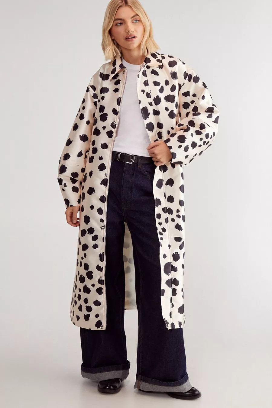 Premium Spot Satin Twill Maxi Coat | Nasty Gal US