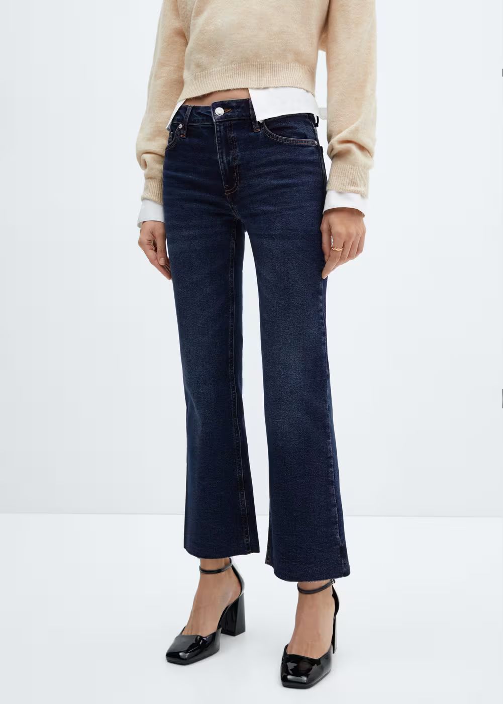 Crop flared jeans -  Women | Mango USA | MANGO (US)