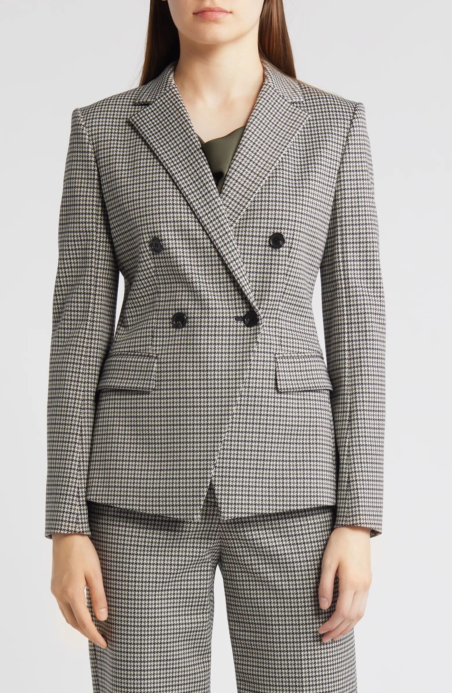 Theory Houndstooth Double Breasted Blazer | Nordstrom | Nordstrom