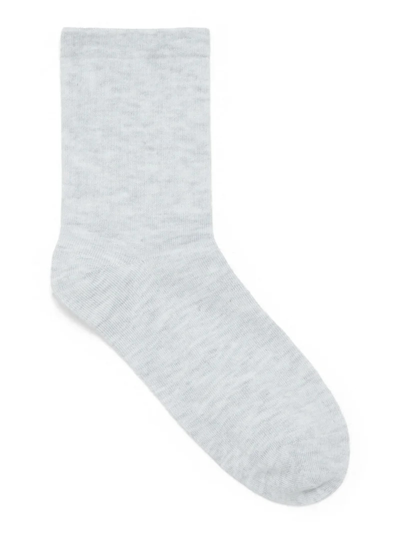 No Boundaries Ribbed Mid-Crew Socks, 6-Pack, Women's, Shoe Sizes 4-10 | Walmart (US)